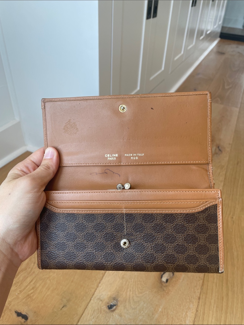 Celine Brown and Tan Triomphe Continental Wallet - Picture 8 of 16